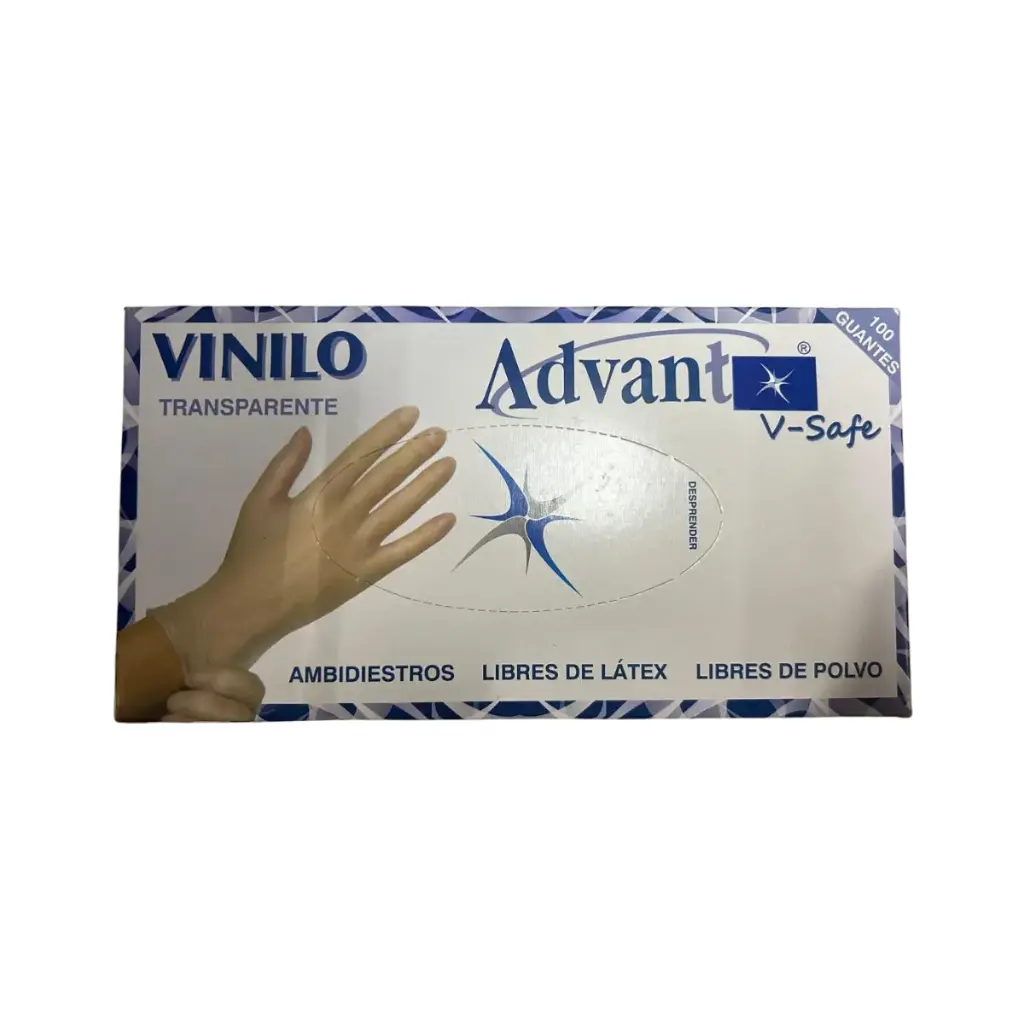 Guantes de vinilo Advant 203614 Transparente 100pzs