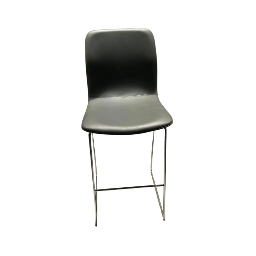 Silla alta de tipo cuero Gris