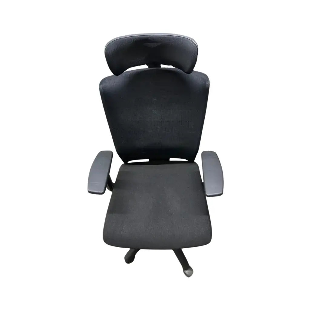 Silla con respaldo y cabecera de malla Negro