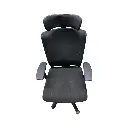 Silla con respaldo y cabecera de malla Negro