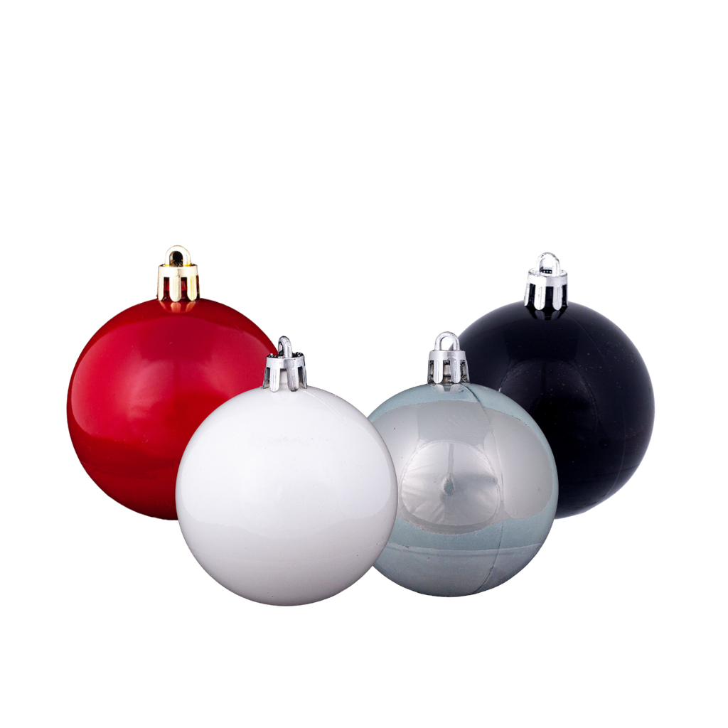 Esfera de navidad perla en tubo con 12 pza #4 de 60mm blanco