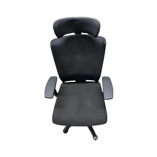 [MY0072] Silla con respaldo y cabecera de malla Negro