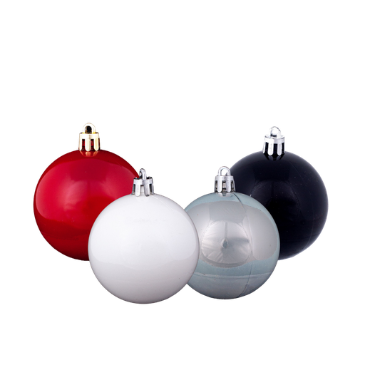 Esfera de navidad perla en tubo con 12 pza #4 de 60mm blanco